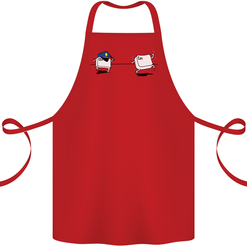Ctrl Esc Funny Keyboard Police Gaming Gamer Cotton Apron 100% Organic Red