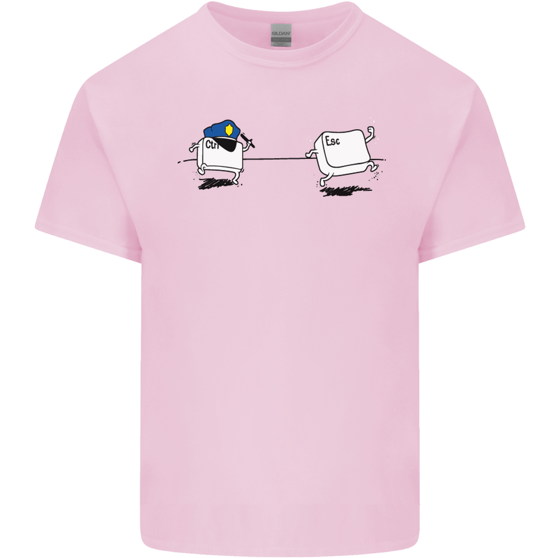 Ctrl Esc Funny Keyboard Police Gaming Gamer Kids T-Shirt Childrens Light Pink