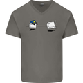 Ctrl Esc Funny Keyboard Police Gaming Gamer Mens V-Neck Cotton T-Shirt Charcoal