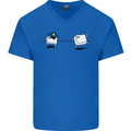 Ctrl Esc Funny Keyboard Police Gaming Gamer Mens V-Neck Cotton T-Shirt Royal Blue