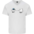 Ctrl Esc Funny Keyboard Police Gaming Gamer Mens V-Neck Cotton T-Shirt White