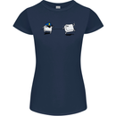 Ctrl Esc Funny Keyboard Police Gaming Gamer Womens Petite Cut T-Shirt Navy Blue