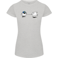 Ctrl Esc Funny Keyboard Police Gaming Gamer Womens Petite Cut T-Shirt Sports Grey