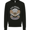 Cullinary Gangster Chef Cooking Skull BBQ Kids Sweatshirt Jumper Black