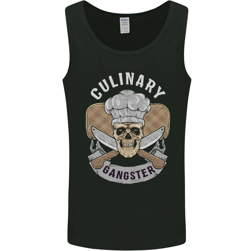 Cullinary Gangster Chef Cooking Skull BBQ Mens Vest Tank Top Black