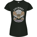 Cullinary Gangster Chef Cooking Skull BBQ Womens Petite Cut T-Shirt Black