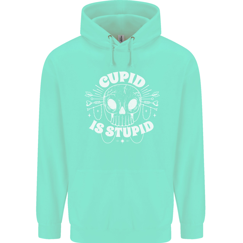 Cupid Is Stupid Funny Anti Valentines Day Childrens Kids Hoodie Peppermint
