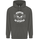 Cupid Is Stupid Funny Anti Valentines Day Childrens Kids Hoodie Storm Grey