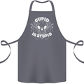 Cupid Is Stupid Funny Anti Valentines Day Cotton Apron 100% Organic Steel