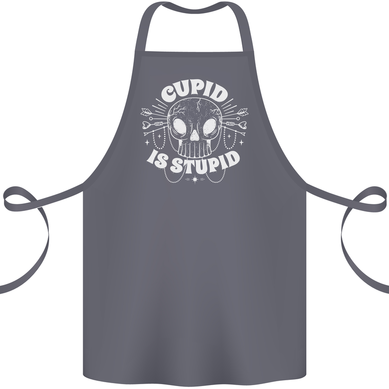 Cupid Is Stupid Funny Anti Valentines Day Cotton Apron 100% Organic Steel