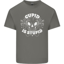 Cupid Is Stupid Funny Anti Valentines Day Kids T-Shirt Childrens Charcoal