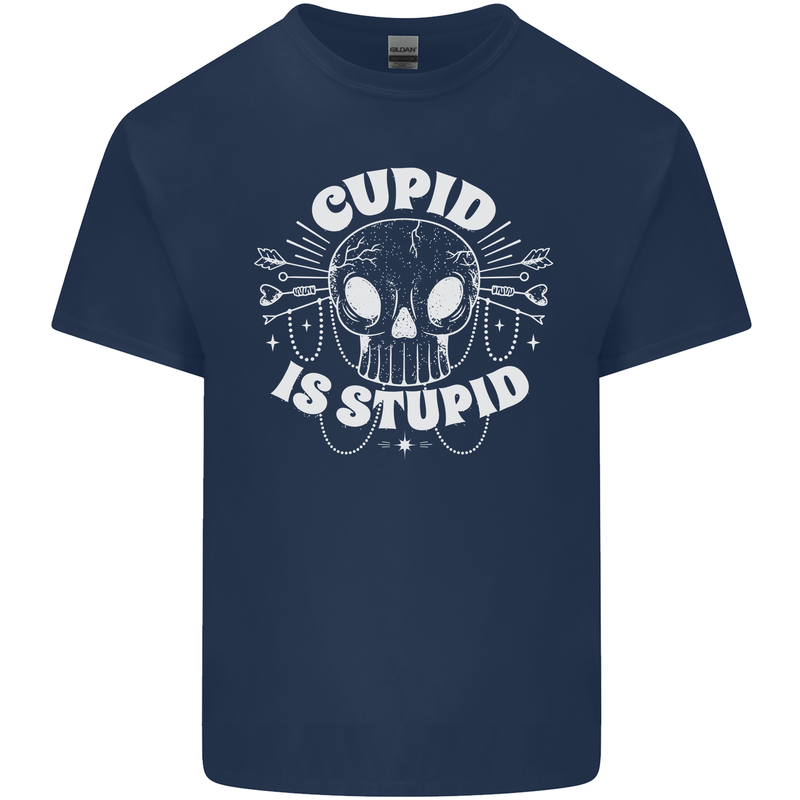 Cupid Is Stupid Funny Anti Valentines Day Kids T-Shirt Childrens Navy Blue