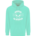 Cupid Is Stupid Funny Anti Valentines Day Mens 80% Cotton Hoodie Peppermint