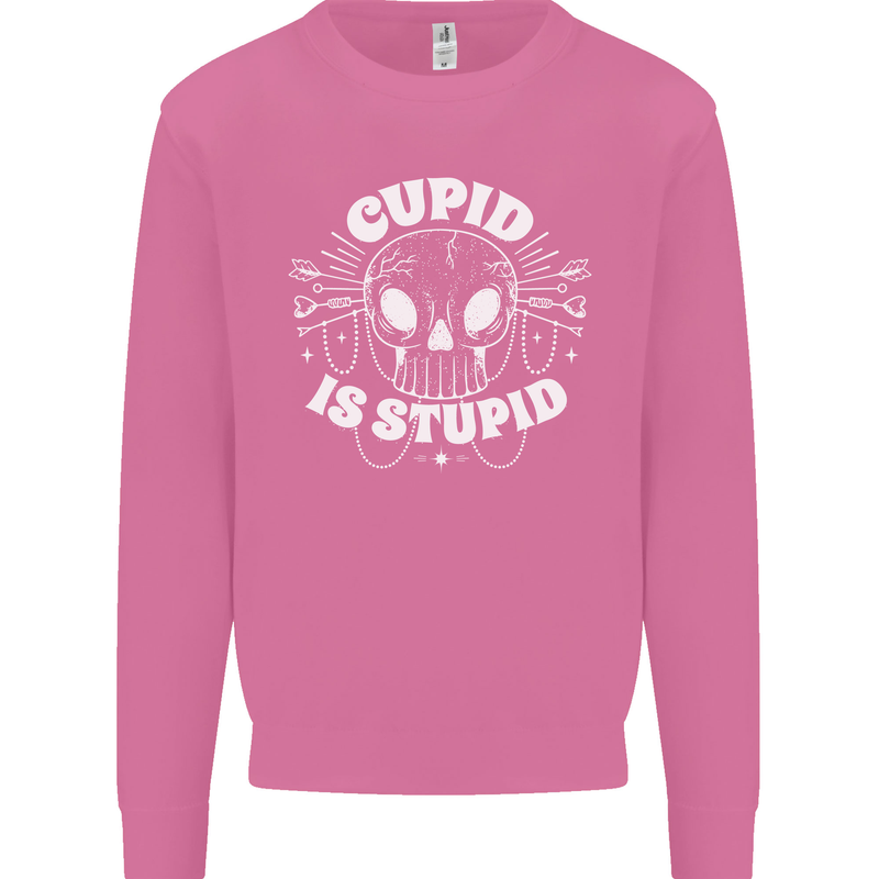Cupid Is Stupid Funny Anti Valentines Day Mens Sweatshirt Jumper Azalea