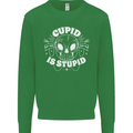 Cupid Is Stupid Funny Anti Valentines Day Mens Sweatshirt Jumper Irish Green