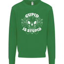 Cupid Is Stupid Funny Anti Valentines Day Mens Sweatshirt Jumper Irish Green