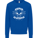Cupid Is Stupid Funny Anti Valentines Day Mens Sweatshirt Jumper Royal Blue
