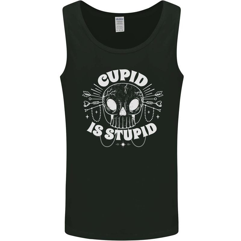 Cupid Is Stupid Funny Anti Valentines Day Mens Vest Tank Top Black