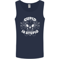 Cupid Is Stupid Funny Anti Valentines Day Mens Vest Tank Top Navy Blue