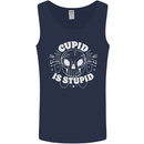Cupid Is Stupid Funny Anti Valentines Day Mens Vest Tank Top Navy Blue
