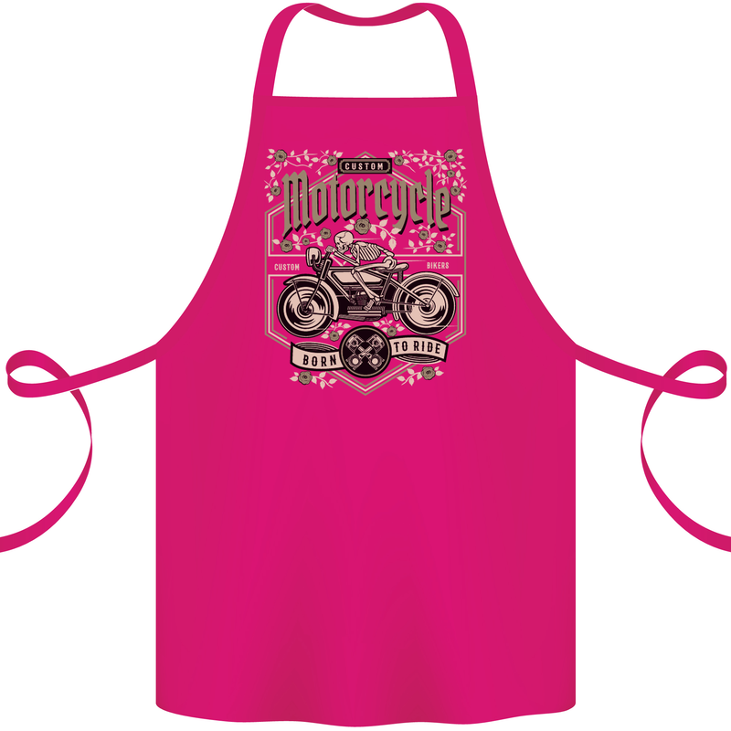 Custom Motorcycle Biker Motorbike Cotton Apron 100% Organic Pink