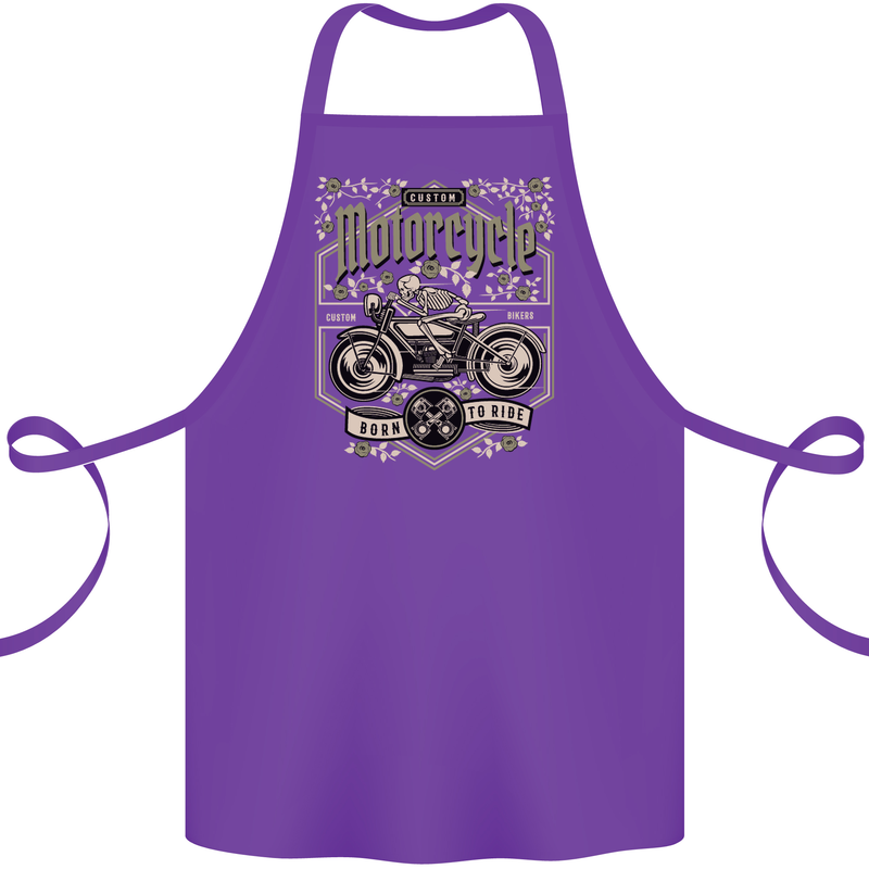 Custom Motorcycle Biker Motorbike Cotton Apron 100% Organic Purple