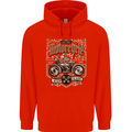Custom Motorcycle Biker Motorbike Mens 80% Cotton Hoodie Bright Red