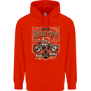 Custom Motorcycle Biker Motorbike Mens 80% Cotton Hoodie Bright Red