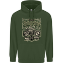 Custom Motorcycle Biker Motorbike Mens 80% Cotton Hoodie Forest Green