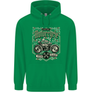 Custom Motorcycle Biker Motorbike Mens 80% Cotton Hoodie Irish Green