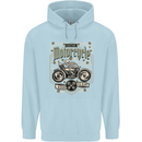 Custom Motorcycle Biker Motorbike Mens 80% Cotton Hoodie Light Blue