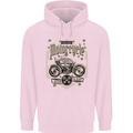 Custom Motorcycle Biker Motorbike Mens 80% Cotton Hoodie Light Pink