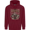 Custom Motorcycle Biker Motorbike Mens 80% Cotton Hoodie Maroon