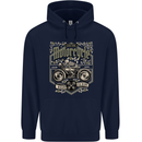 Custom Motorcycle Biker Motorbike Mens 80% Cotton Hoodie Navy Blue
