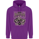 Custom Motorcycle Biker Motorbike Mens 80% Cotton Hoodie Purple