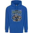 Custom Motorcycle Biker Motorbike Mens 80% Cotton Hoodie Royal Blue