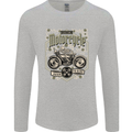 Custom Motorcycle Biker Motorbike Mens Long Sleeve T-Shirt Sports Grey