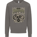 Custom Motorcycle Biker Motorbike Mens Sweatshirt Jumper Charcoal