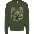 Custom Motorcycle Biker Motorbike Mens Sweatshirt Jumper Forest Green