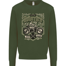 Custom Motorcycle Biker Motorbike Mens Sweatshirt Jumper Forest Green