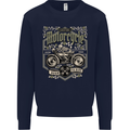 Custom Motorcycle Biker Motorbike Mens Sweatshirt Jumper Navy Blue