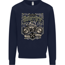 Custom Motorcycle Biker Motorbike Mens Sweatshirt Jumper Navy Blue