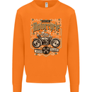 Custom Motorcycle Biker Motorbike Mens Sweatshirt Jumper Orange