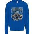 Custom Motorcycle Biker Motorbike Mens Sweatshirt Jumper Royal Blue