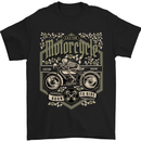 Custom Motorcycle Biker Motorbike Mens T-Shirt Cotton Gildan Black