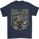 Custom Motorcycle Biker Motorbike Mens T-Shirt Cotton Gildan Navy Blue