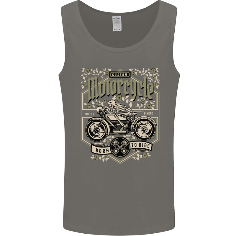 Custom Motorcycle Biker Motorbike Mens Vest Tank Top Charcoal