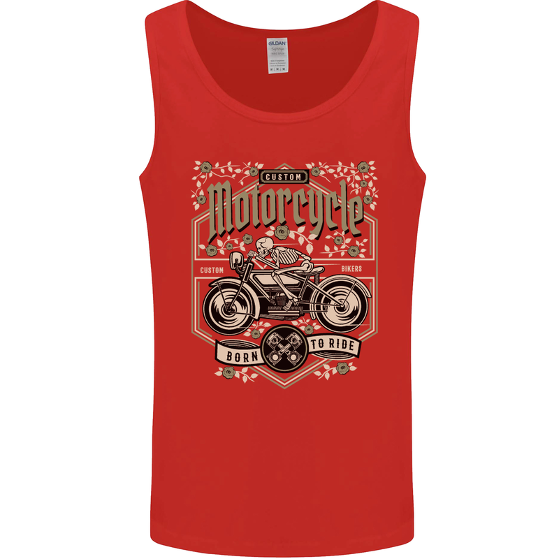 Custom Motorcycle Biker Motorbike Mens Vest Tank Top Red