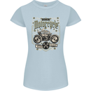 Custom Motorcycle Biker Motorbike Womens Petite Cut T-Shirt Light Blue