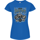 Custom Motorcycle Biker Motorbike Womens Petite Cut T-Shirt Royal Blue
